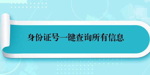 身份证号一键查询所有信息