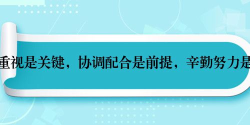 领导重视是关键，协调配合是前提，辛勤努力是基础