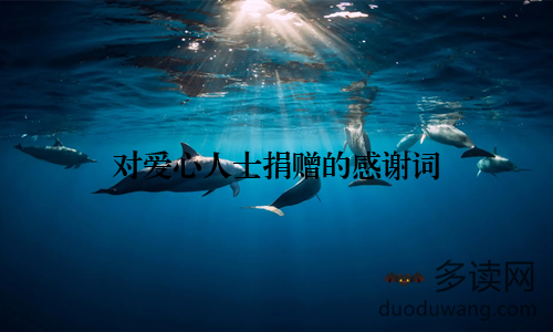 对爱心人士捐赠的感谢词