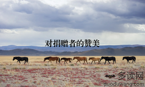 对捐赠者的赞美