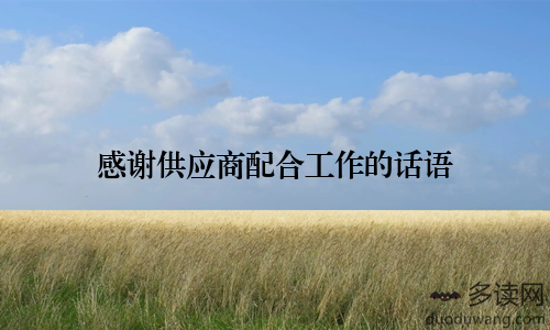 感谢供应商配合工作的话语
