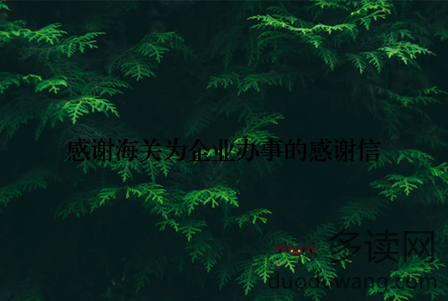 感谢海关为企业办事的感谢信