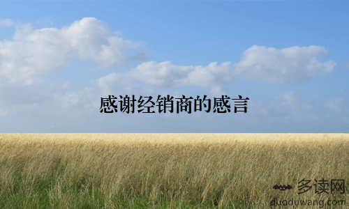 感谢经销商的感言