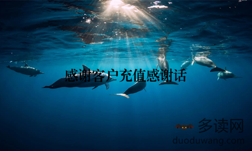 感谢客户充值感谢话