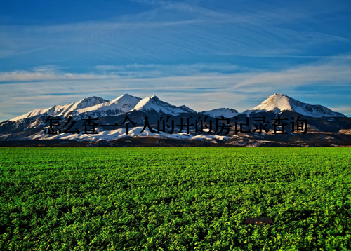 怎么查一个人的开的房记录查询