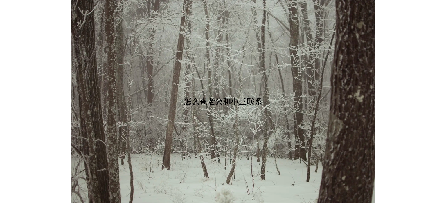 怎么查老公和小三联系