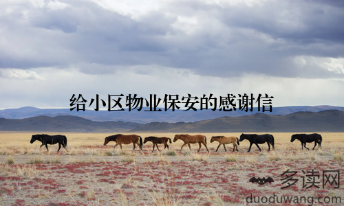 给小区物业保安的感谢信