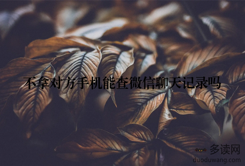 不拿对方手机能查微信聊天记录吗