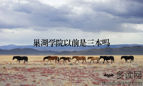 巢湖学院以前是三本吗