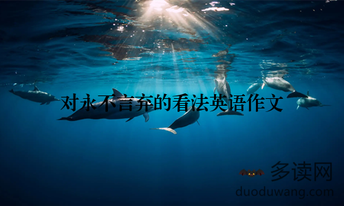 对永不言弃的看法英语作文