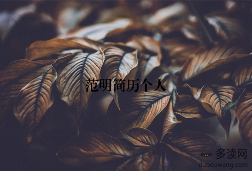 范明简历个人