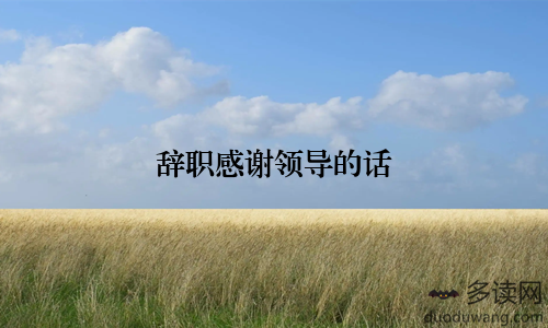 辞职感谢领导的话