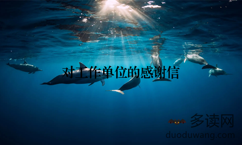 对工作单位的感谢信