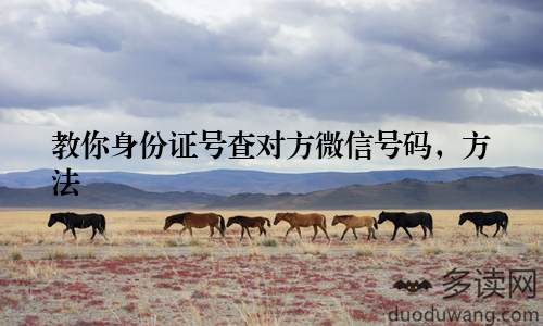 教你身份证号查对方微信号码，方法