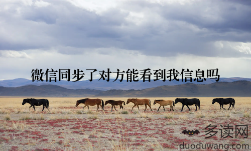 微信同步了对方能看到我信息吗