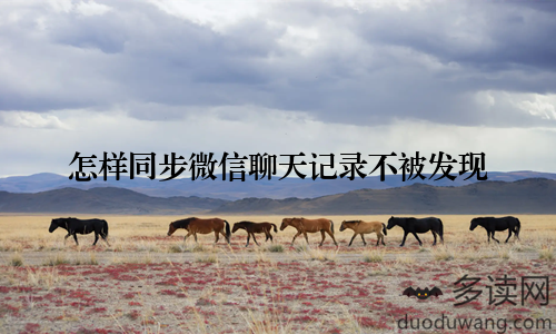 怎样同步微信聊天记录不被发现