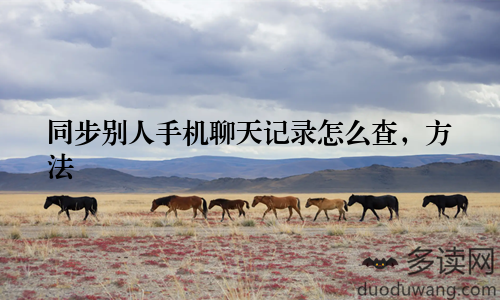 同步别人手机聊天记录怎么查,方法