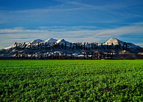 怎么远程监测对方微信聊天记录在不被发现的情况下，详细教程