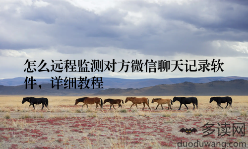 怎么远程监测对方微信聊天记录软件，详细教程