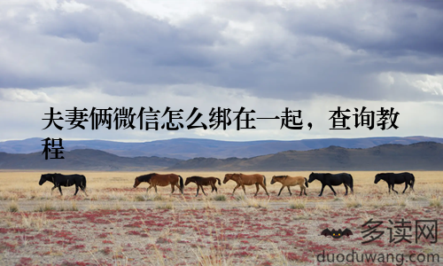 夫妻俩微信怎么绑在一起，查询教程