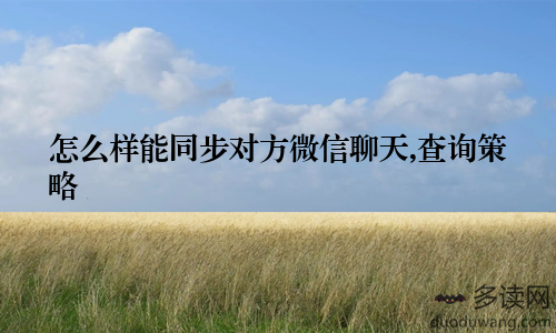 怎么样能同步对方微信聊天,查询策略