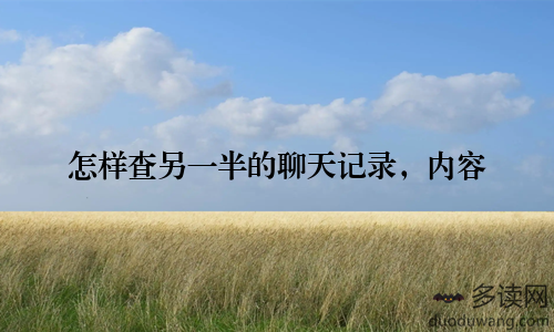 怎样查另一半的聊天记录，内容