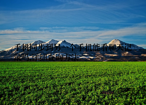 手机同步到另一个手机能看聊天记录吗,详细查询方法