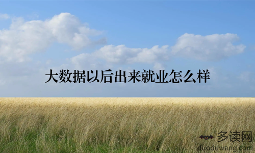 大数据以后出来就业怎么样