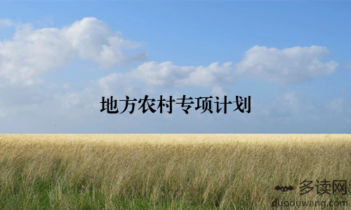 地方农村专项计划