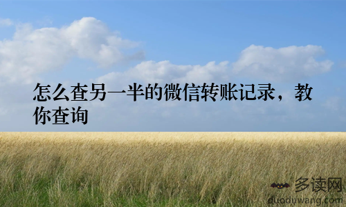 怎么查另一半的微信转账记录，教你查询