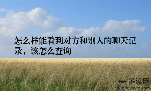 怎么样能看到对方和别人的聊天记录，该怎么查询