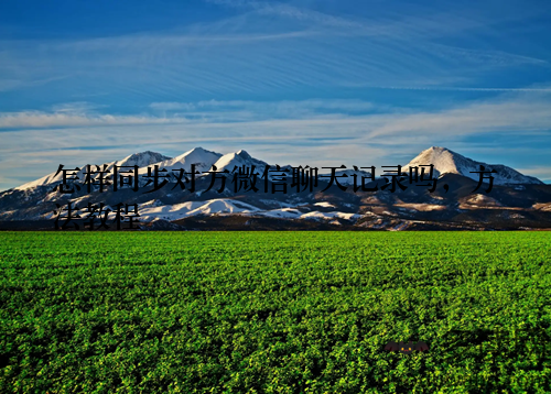 怎样同步对方微信聊天记录吗，方法教程