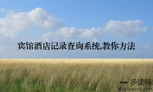 宾馆酒店记录查询系统,教你方法