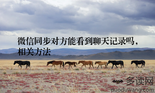微信同步对方能看到聊天记录吗，相关方法