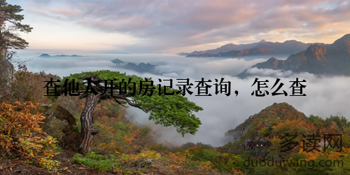 查他人开的房记录查询，怎么查