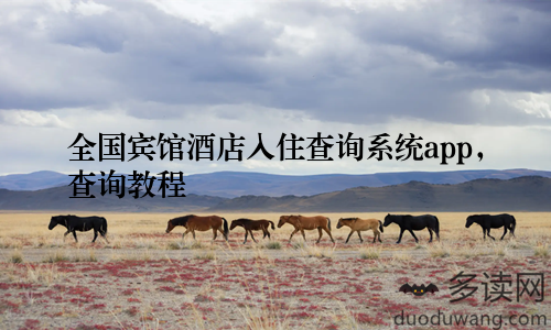 全国宾馆酒店入住查询系统app，查询教程