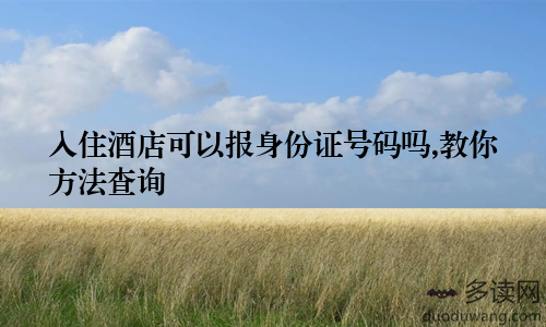 入住酒店可以报身份证号码吗,教你方法查询