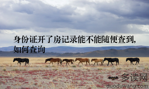 身份证开了房记录能不能随便查到,如何查询
