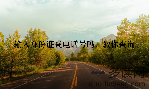 输入身份证查电话号码，教你查询