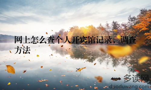 网上怎么查个人开宾馆记录，调查方法