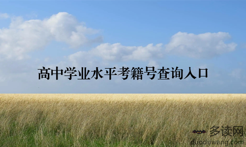 高中学业水平考籍号查询入口