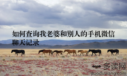 如何查询我老婆和别人的手机微信聊天记录