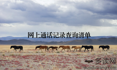 网上通话记录查询清单