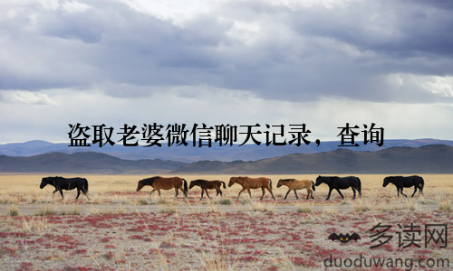 盗取老婆微信聊天记录,查询