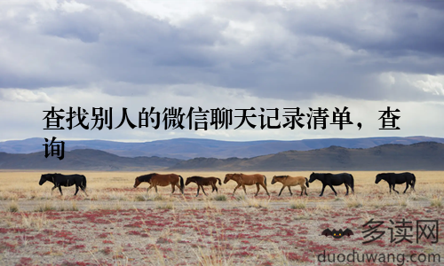 查找别人的微信聊天记录清单，查询