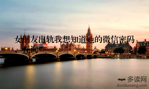 女朋友出轨我想知道她的微信密码，查询
