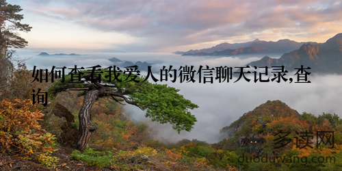 如何查看我爱人的微信聊天记录,查询
