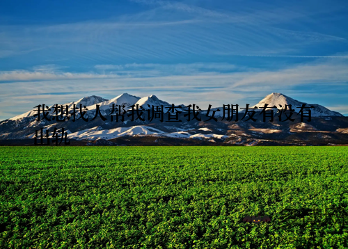 我想找人帮我调查我女朋友有没有出轨