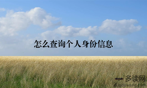 怎么查询个人身份信息