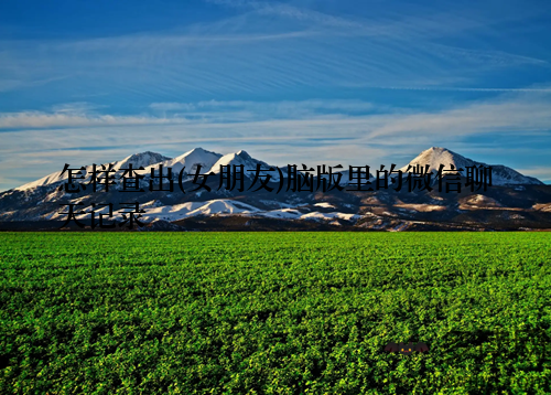 怎样查出(女朋友)脑版里的微信聊天记录